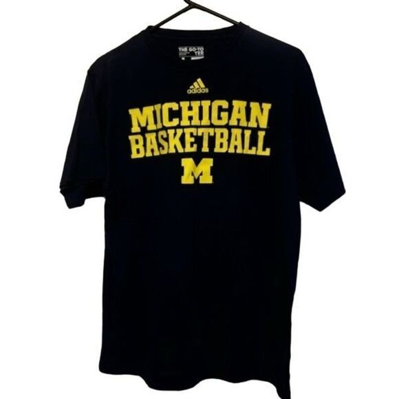 Michigan Basketball Size Large Adidas Go-To Tee T-Shirt - Picture 1 of 4